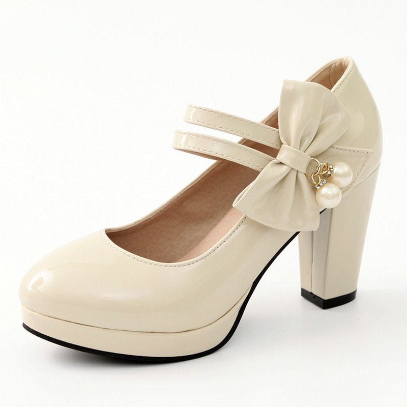 Chunky high heels marry jane loafer shoes | Fashion show lolita pumps shoes