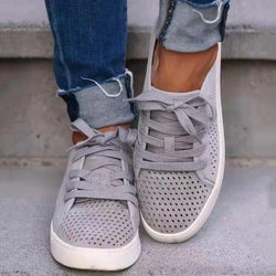 Women's mesh hollow breathable sneakers front lace comfy shoes