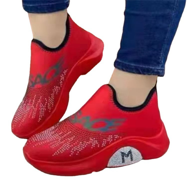 Women's spring summer slip on sneakers chunky platform sports shoes