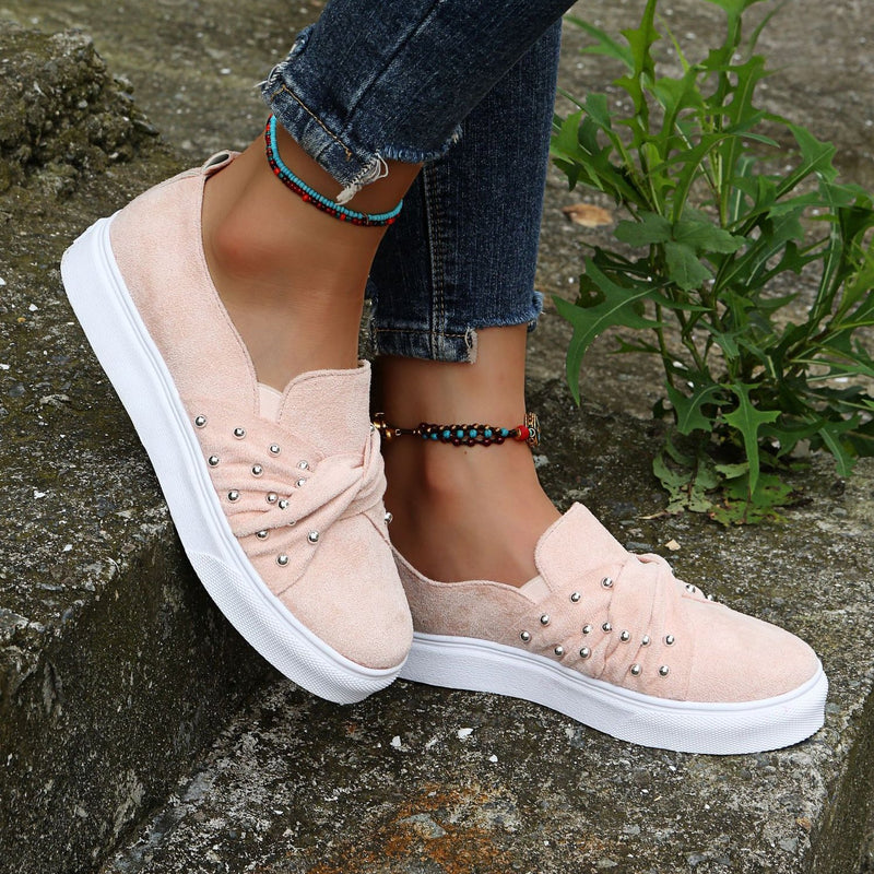Women's cute twisted slip on canvas shoes