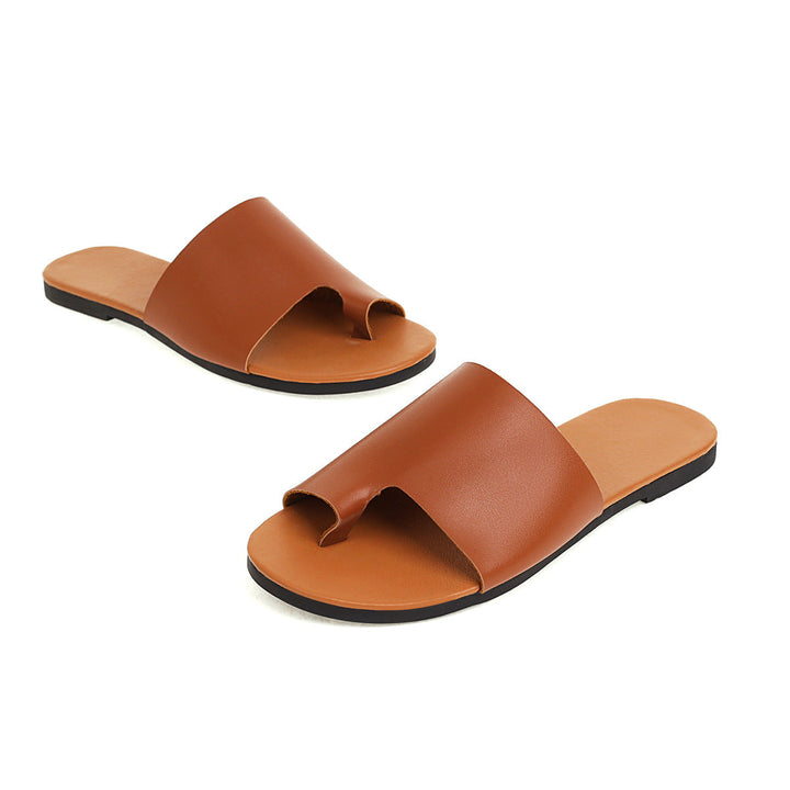 Women's flat ring toe slides Summer casual outdoors slippers