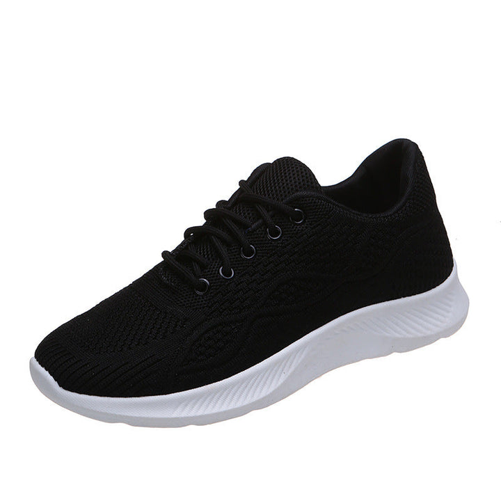 Women's flyknit lace-up tennis shoes lightweight comfort sneakers