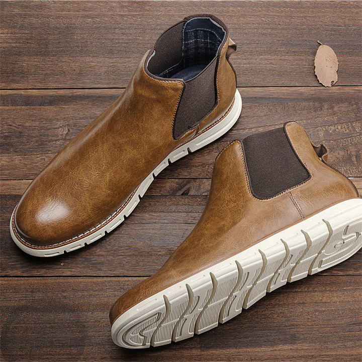 Men's brown chelsea boots Slip on casual ankle boots