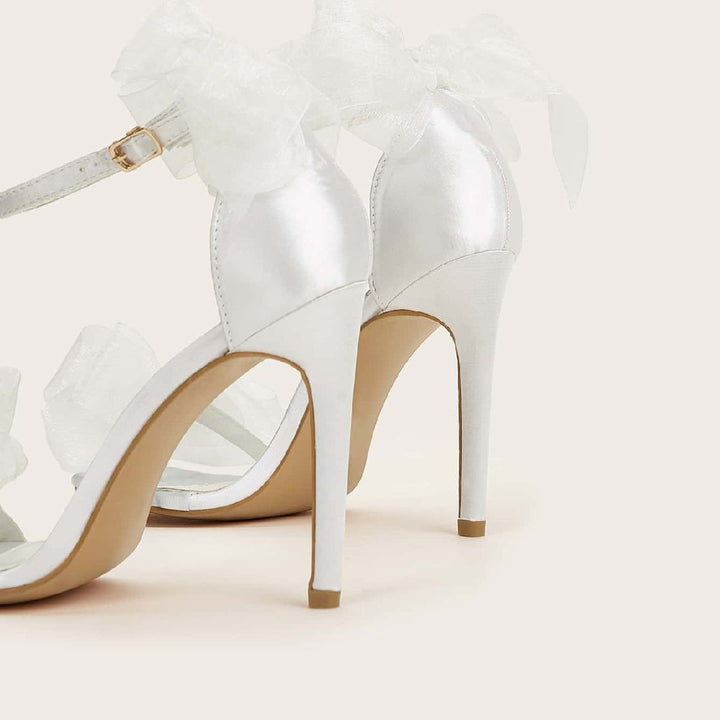 Bow tie quarter strap bridal heels Party prom stiletto high heels sandals
