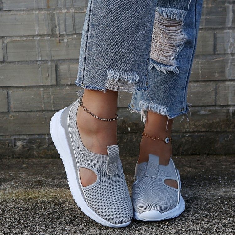 Women's summer flyknit slip on sneakers shoes