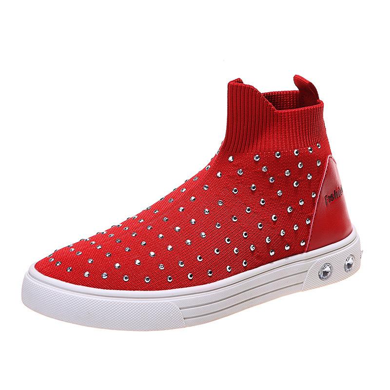 Women mesh fabric slip-on sport shoes casual sneakers