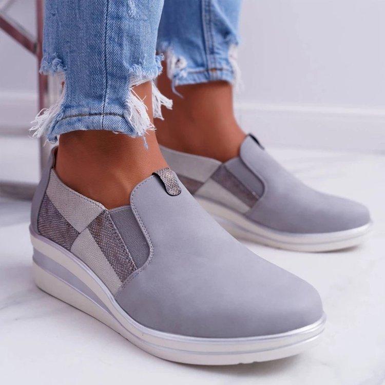 Women's wedge chelsea loafers all season casual slip on walking shoes