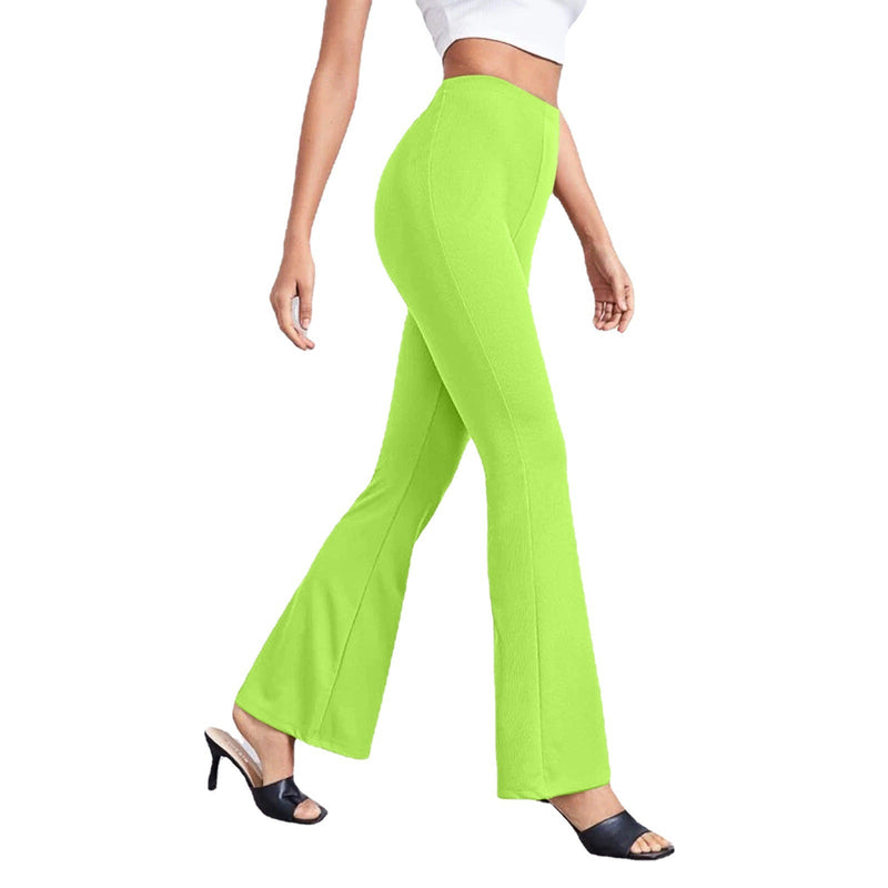 Women's candy color high waist slack bootcut pants spring summer bell bottom yoga pants