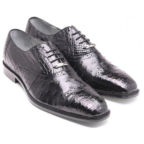 Men's black brogue oxfords Lace-up formal business workwear shoes