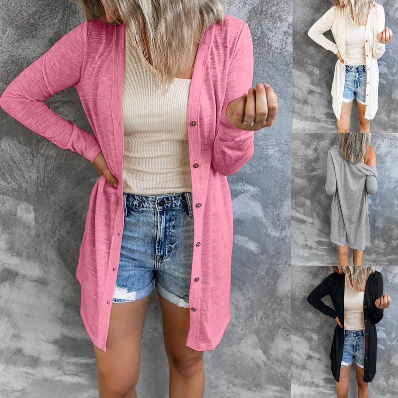 Women button down long sleeves cardigan for spring/fall
