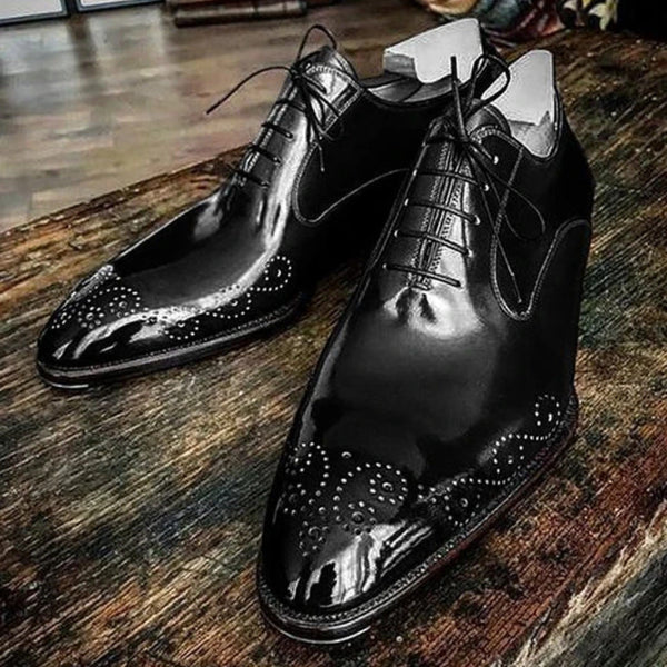 Men's formal dress shoes brogue oxfords Lace-up loafers business workwear shoes