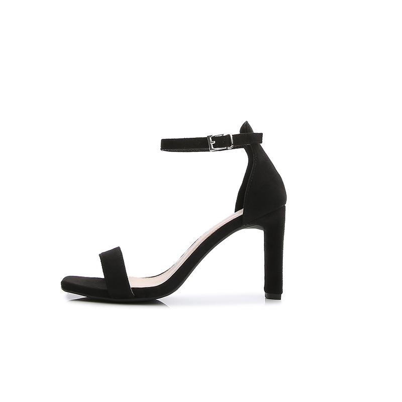 Classic ankle buckle strap peep toe high heels sandals