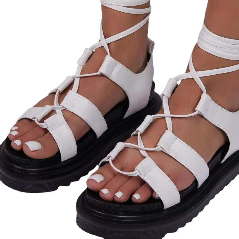 Women's snakeskin peep toe platform gladiator sandals