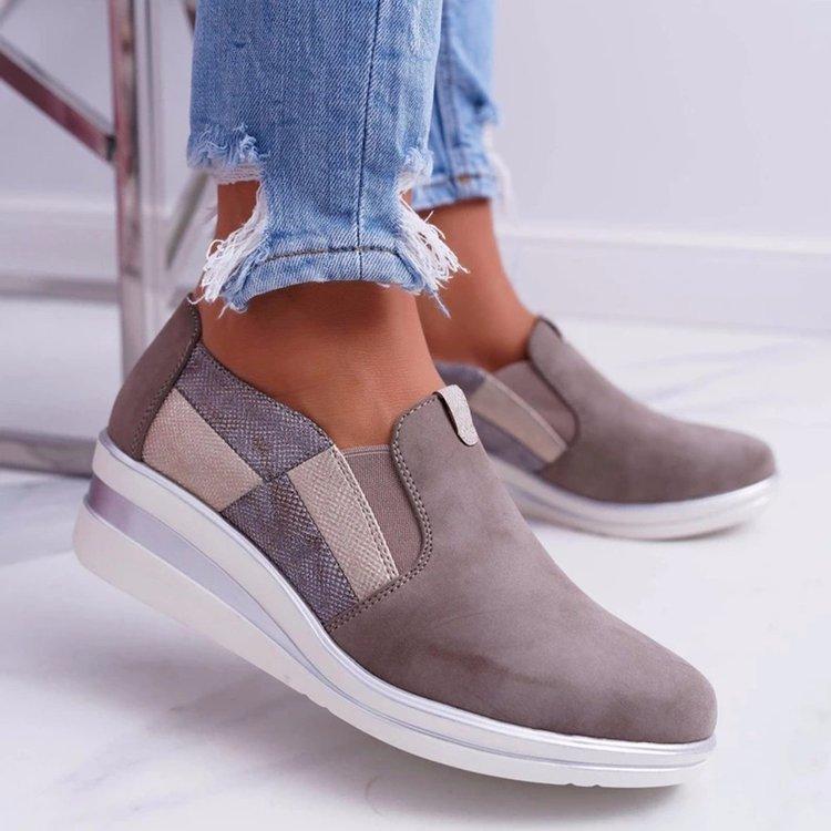 Women's wedge chelsea loafers all season casual slip on walking shoes