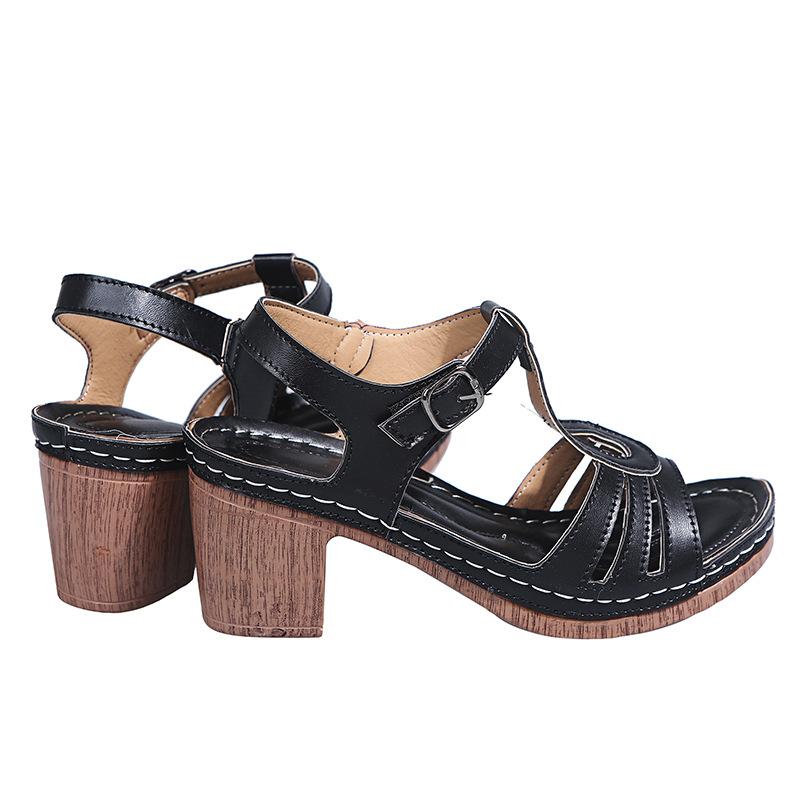 Women's peep toe chunky gladiator sandals