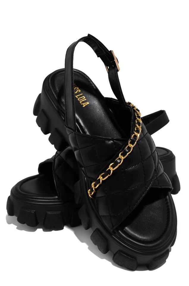 Women criss peep toe chunky platform slingback sandals