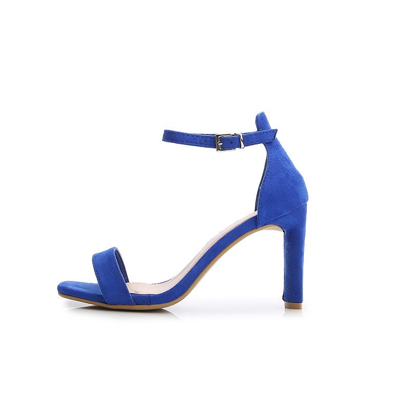 Classic ankle buckle strap peep toe high heels sandals