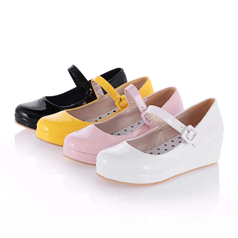 Platform wedge heel marry jane loafers shoes cosplay loafers