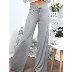 Women's elastic waistband wide leg lounge pants