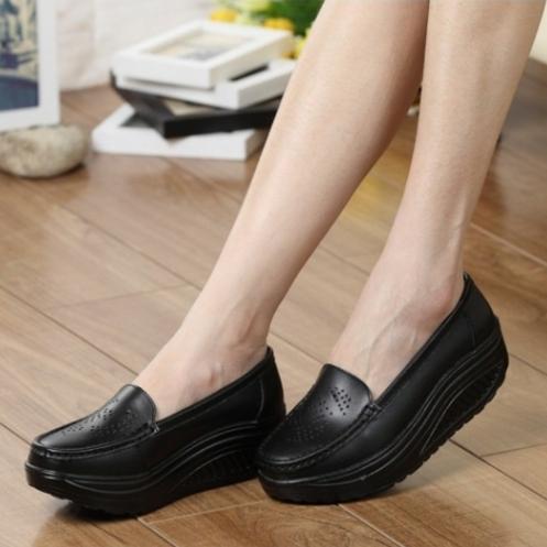 Women's platform wedge slip on nursing working loafers shoes