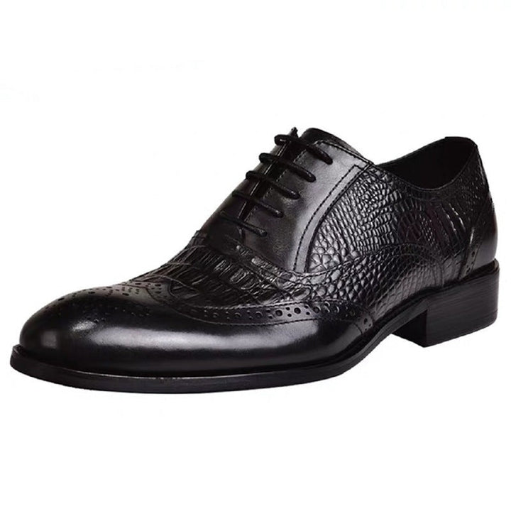 Men's retro wingtip brogue oxfords formal dress shoes lace-up business work shoes
