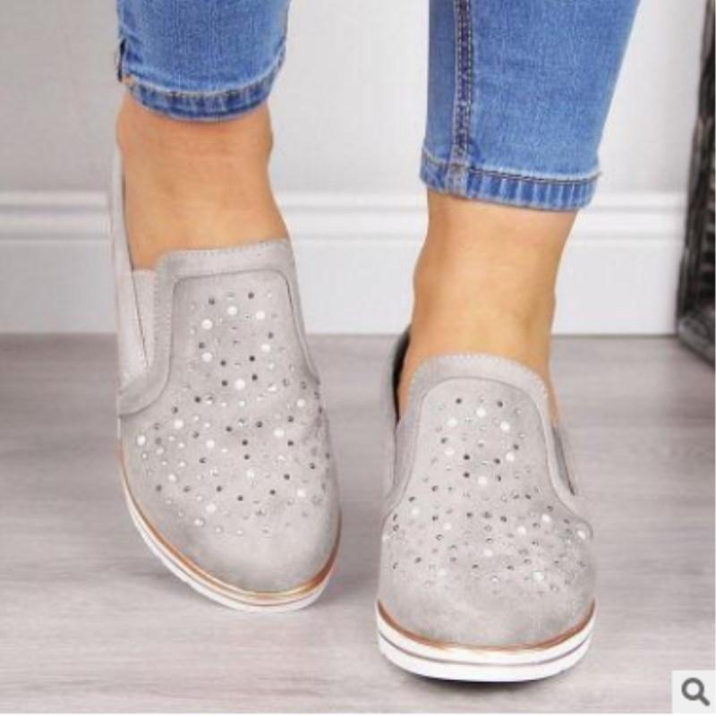 Women's slip on wedge comfortable walking slip on sneakers shoes