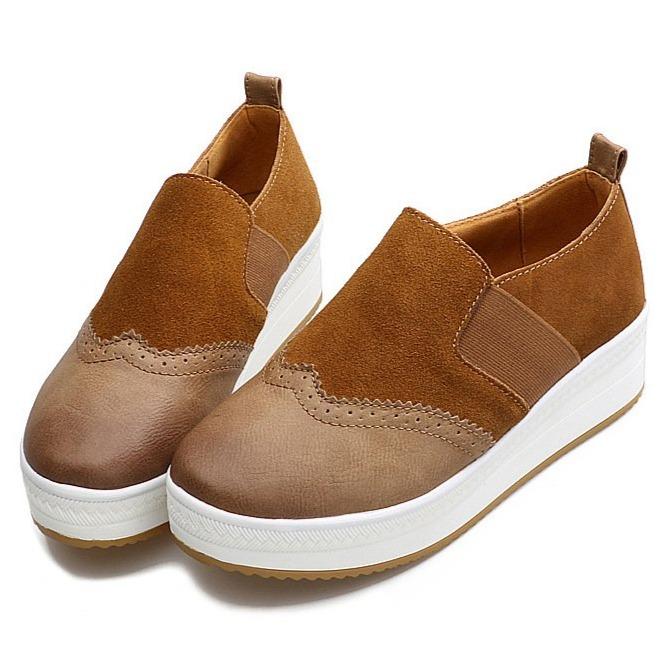Women's slip on platform canvas shoes for all seaons