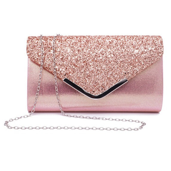 Lady's elegant rhinestone envelope hangbag evening bag Wedding party cosmetic purse clutch with strap