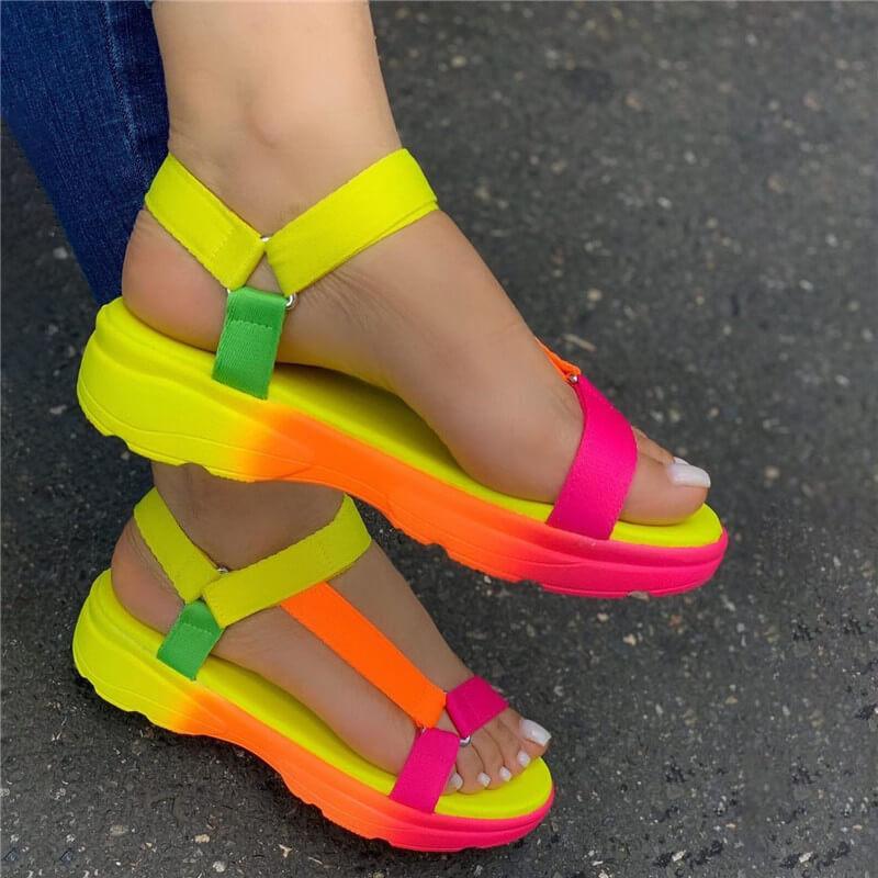 Women's lightweight arch support strap velcro sport sandals beach water shoes