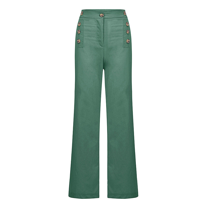 Women's solid color wide leg pants spring summer pants