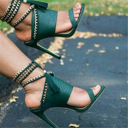 Women's sexy ankle tie up high heels sandals