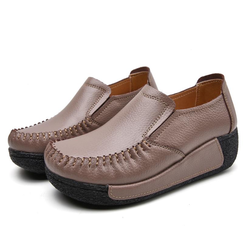 Women's platform wedge slip on loafers shoes for mom