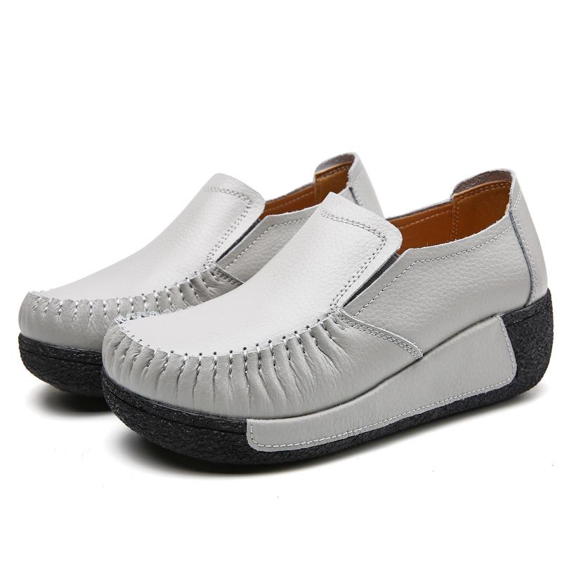 Women's platform wedge slip on loafers shoes for mom