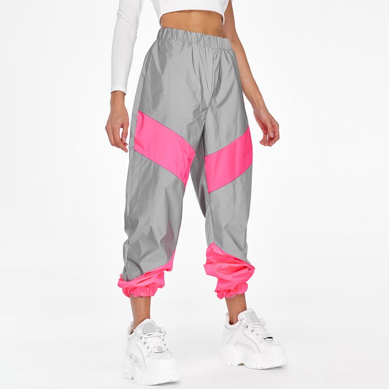 Women's patchwork reflective joggers for night running
