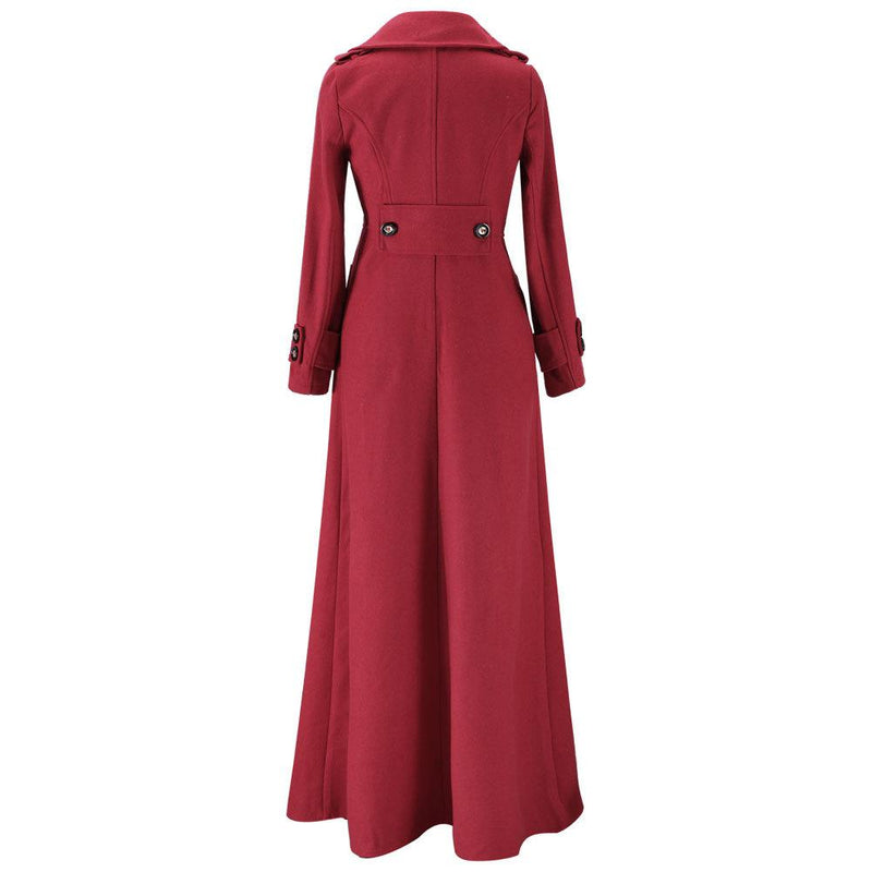 Women's tweed one button long duster swing coat