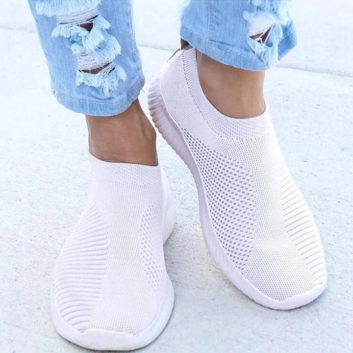 Women Knitting Sneaker Slip On Comfy Walking Shoes for Summer/Fall - fashionshoeshouse