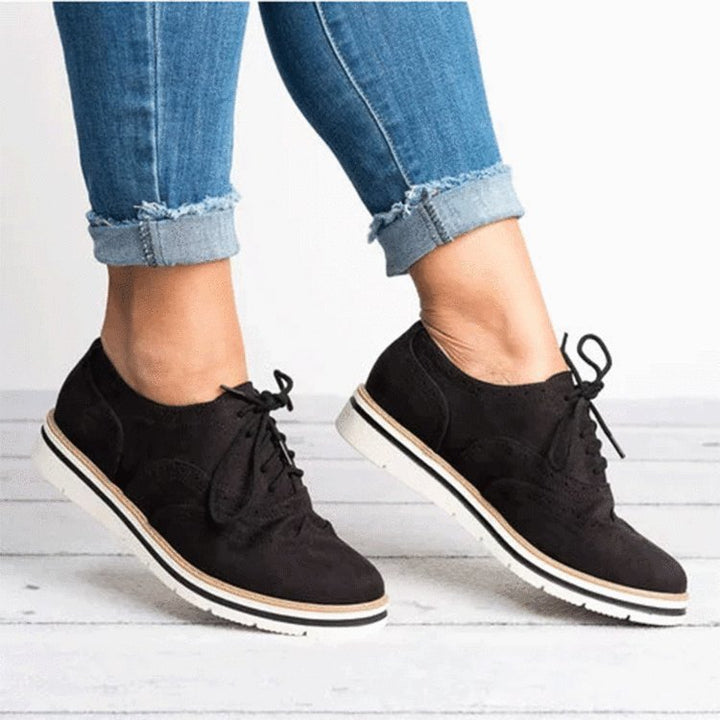 Women's casual oxfords shoes flat lace-up loafers