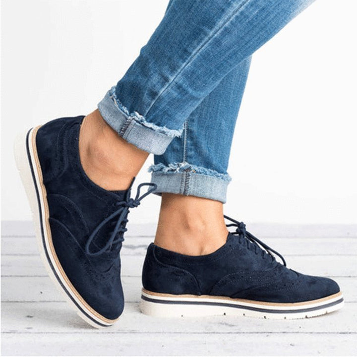 Women's casual oxfords shoes flat lace-up loafers