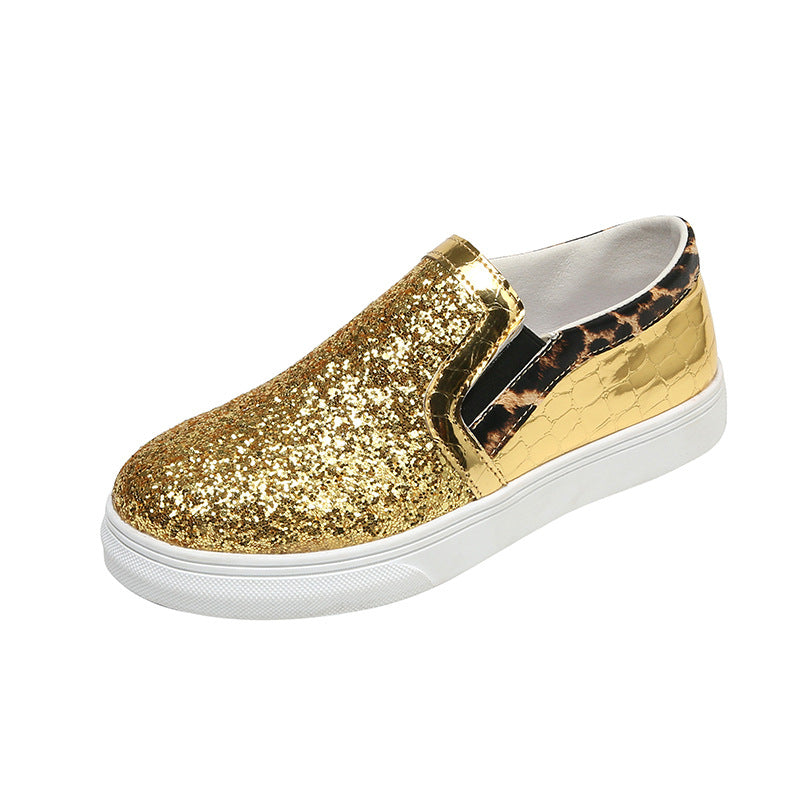 Women's sequins glitter sneakers low top slip on shoes