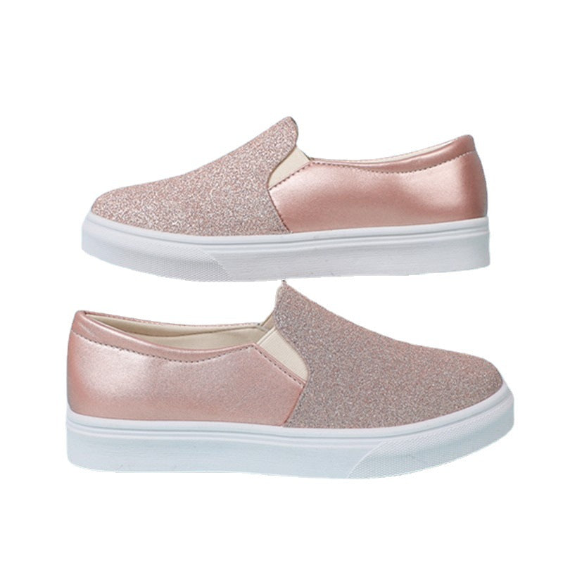 Women glitter slip on shoes platform sneakers