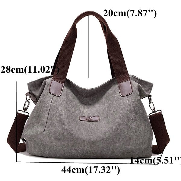 Women Canvas Large Capacity Shoulder Bags Handbags Casual Crossbody Bags For Travel - fashionshoeshouse