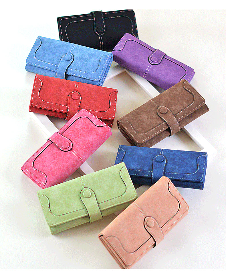 Many Departments Suede Long Wallet Lady Purse High Quality Female Wallets - fashionshoeshouse