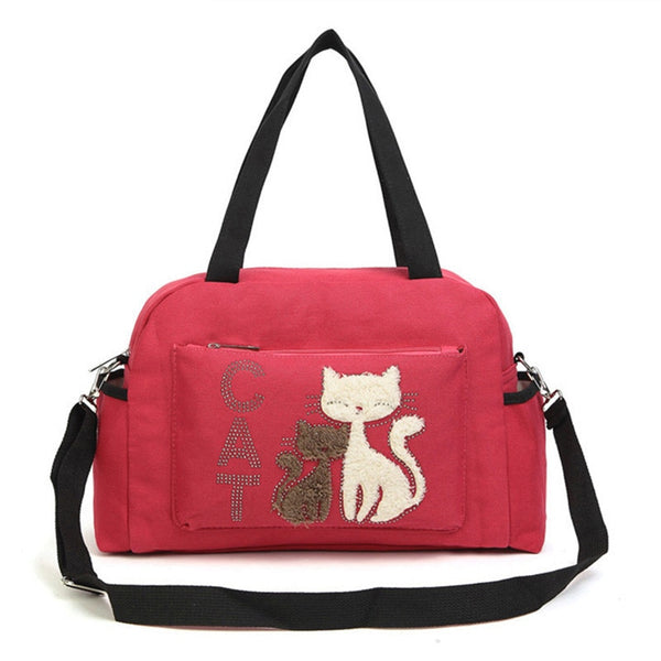 Cat Prints Women Shoulder Bags Big Handbags - fashionshoeshouse