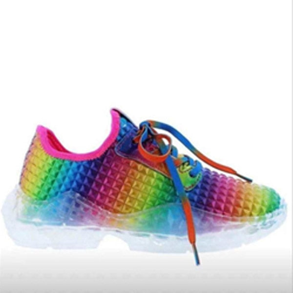 Rainbow colorful sneakers for women casual shoes comfy running shoes