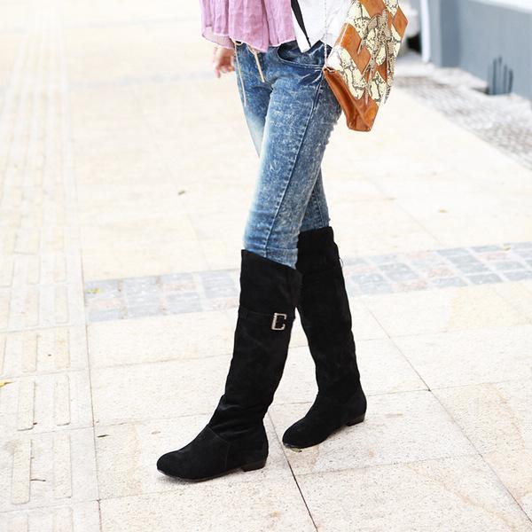 Thigh high buckle boots for winter - fashionshoeshouse