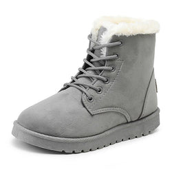 Women Winter Snow Boots Suede Ankle High Warm Fur Boots 5 Colors - fashionshoeshouse