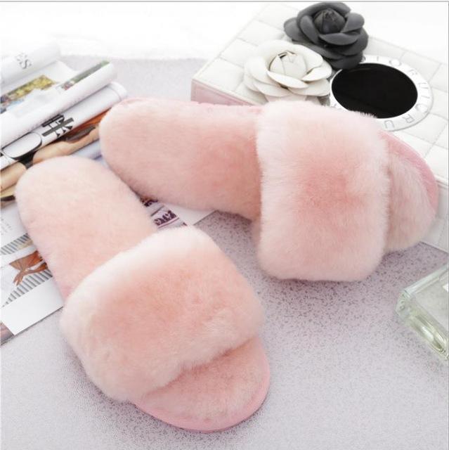 Winter Warm Fur Home Slippers for Women 11 Colors - fashionshoeshouse