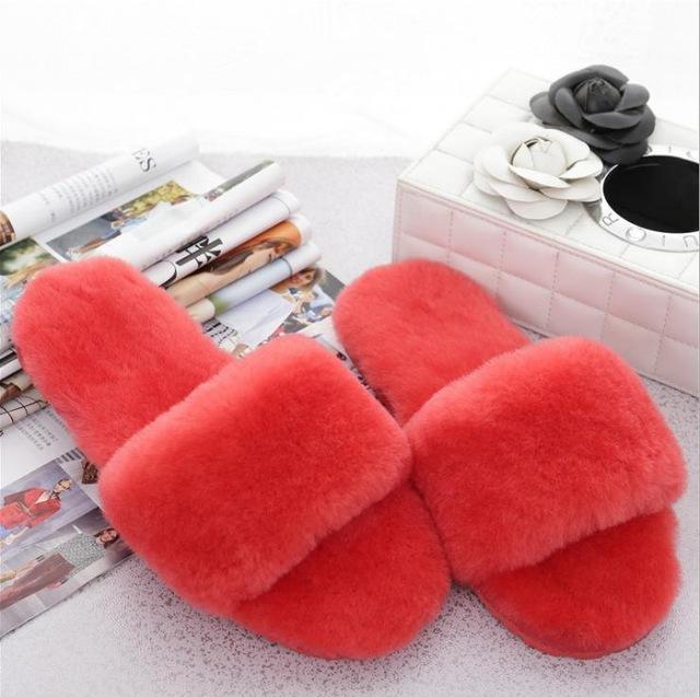 Winter Warm Fur Home Slippers for Women 11 Colors - fashionshoeshouse