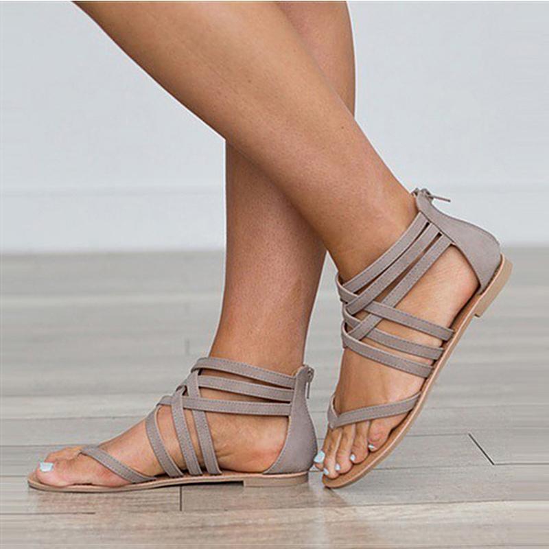 Rome Style Cross Tied Sandals - fashionshoeshouse