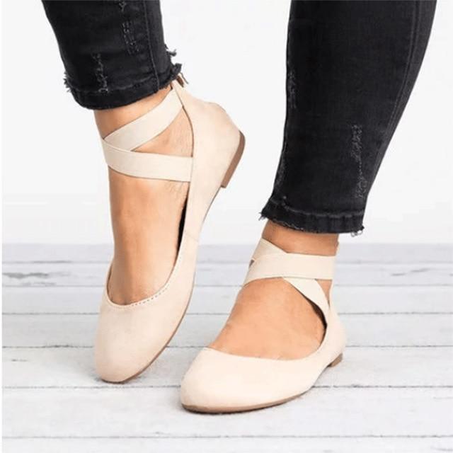 Elastic Band Casual Flats - fashionshoeshouse